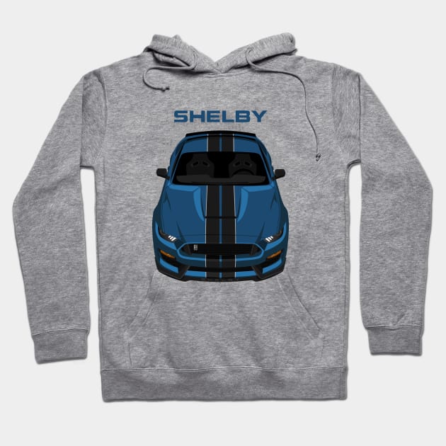 Ford Mustang Shelby GT350 2015 - 2020 - Ford Performance Blue - Black Stripes Hoodie by V8social